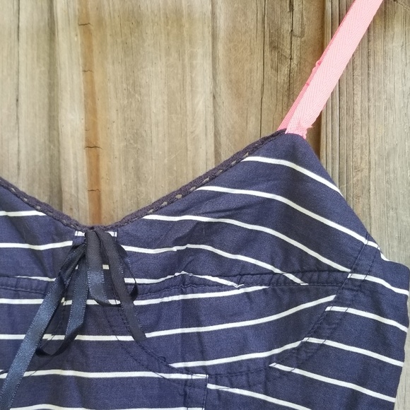 Mossimo Sz S Blue Striped Spaghetti Strap Sundress - Picture 6 of 8